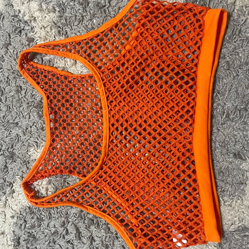 2 piece orange over cover up